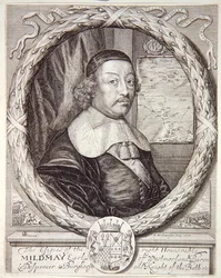 Porträt von Mildmay Fane, aus dem Atlas of the Counties of England and Wales von Christopher Saxton, graviert von P. Williamson